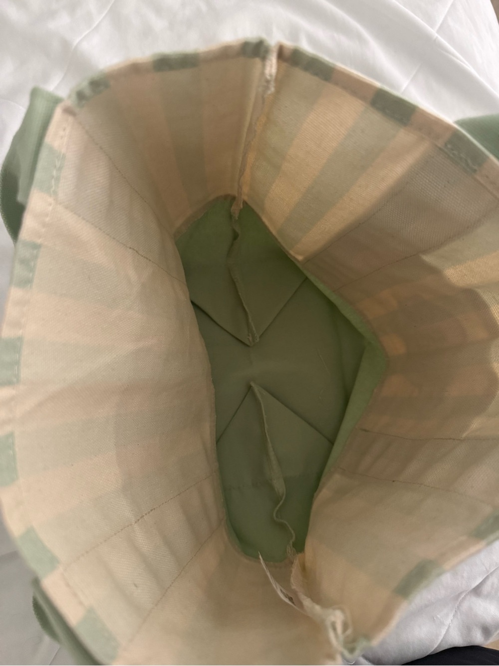 Trader Joe’s Striped Tote Green - Picture 3 of 3